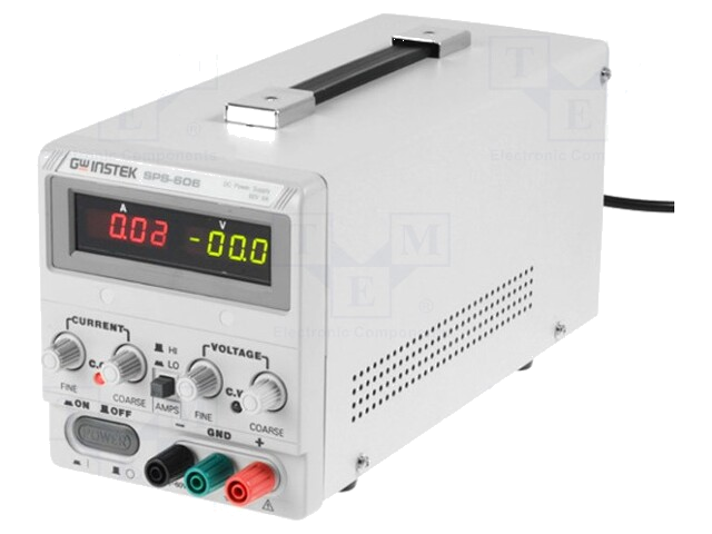 Voedingseenheid: voor lab; schakelende,eenkanaals; 0÷60VDC; 0÷6A Voedingseenheid: voor lab; schakelende,eenkanaals; 0÷60VDC; 0÷6A